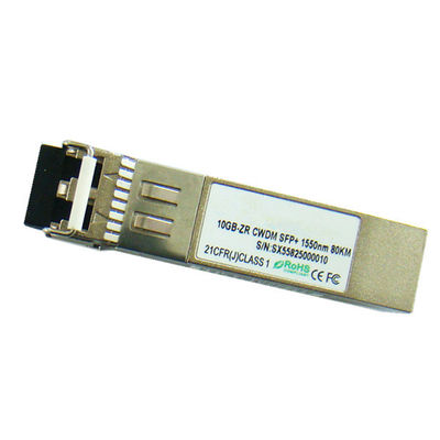 10G CWDM 1550nm 80km SFP + Transceiver Serat Optik