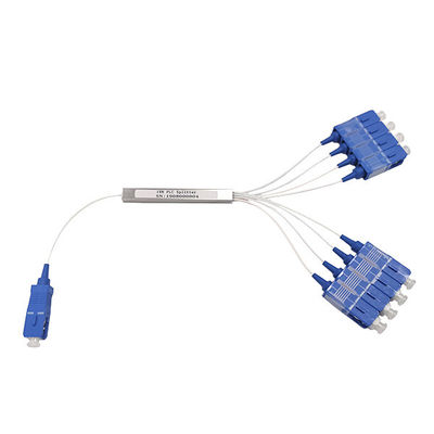 Tabung Longgar Mini ISO9001 1X8 Fiber Optic PLC Splitter