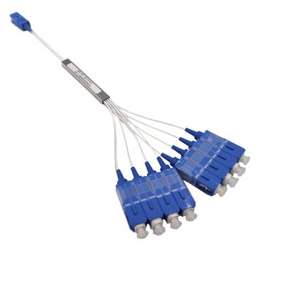 Tabung Longgar Mini ISO9001 1X8 Fiber Optic PLC Splitter